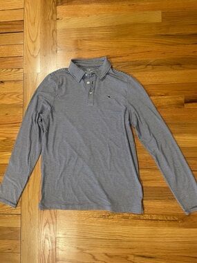 Vineyard Vines boys Long Sleeve Striped Polo - Blue & White